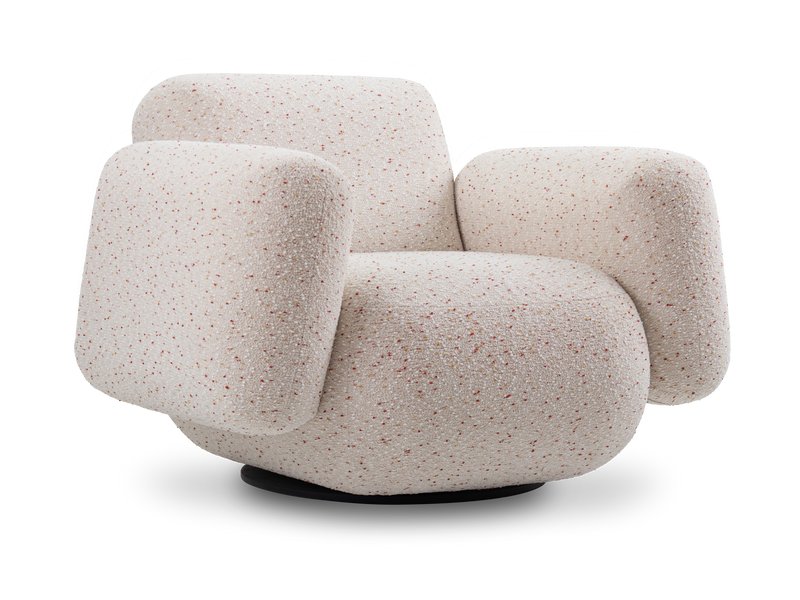 Кресло поворотное Я не минималист Букле Кремовый