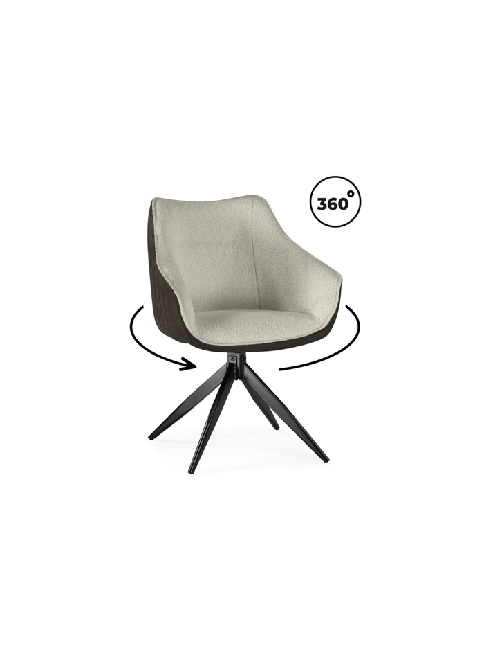 Стул на металлокаркасе Kansas brown / cream / black