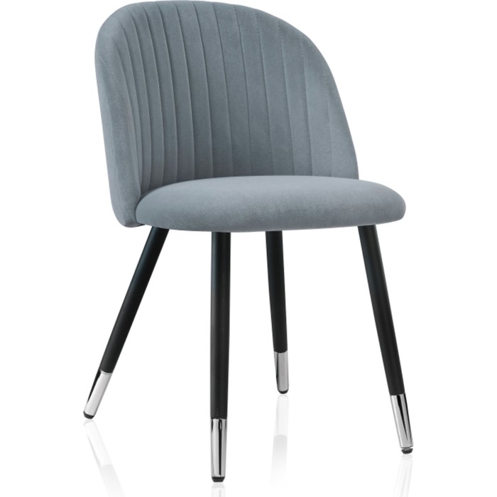 Стул на металлокаркасе Gabi металл/велюр, черный/серый 50x53x79 см