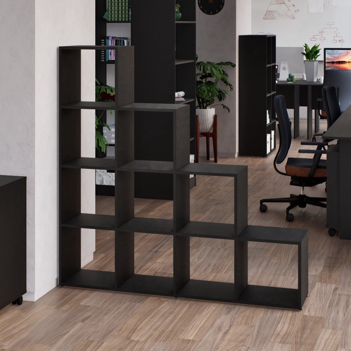 Стеллаж кубический «Клик Мебель. Джамп №10», 1400×330×1412 мм, цвет чёрный