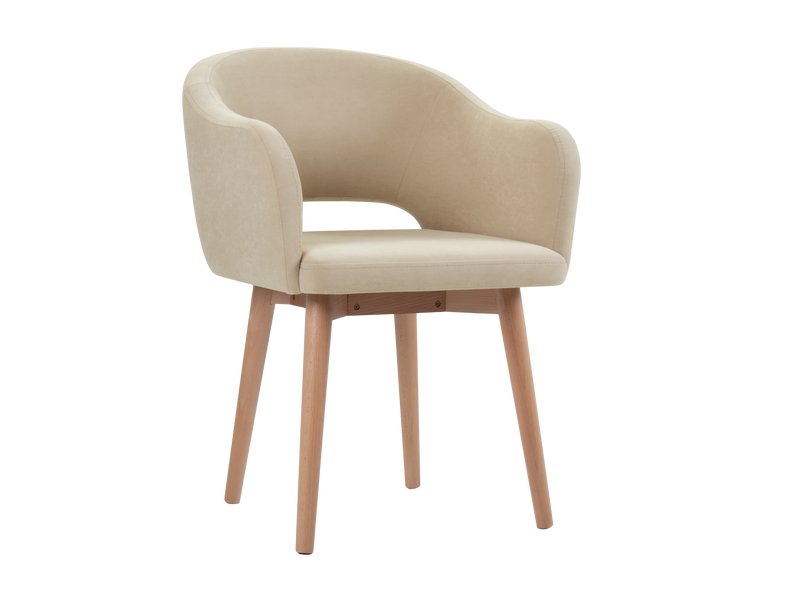 Стул Айвин Велюр Бежевый/Натуральный