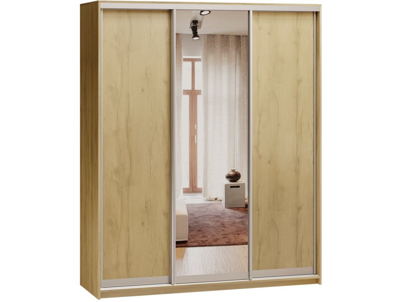 Шкаф-купе Байкал 3-180x220 Дуб Золотистый 1 зеркало