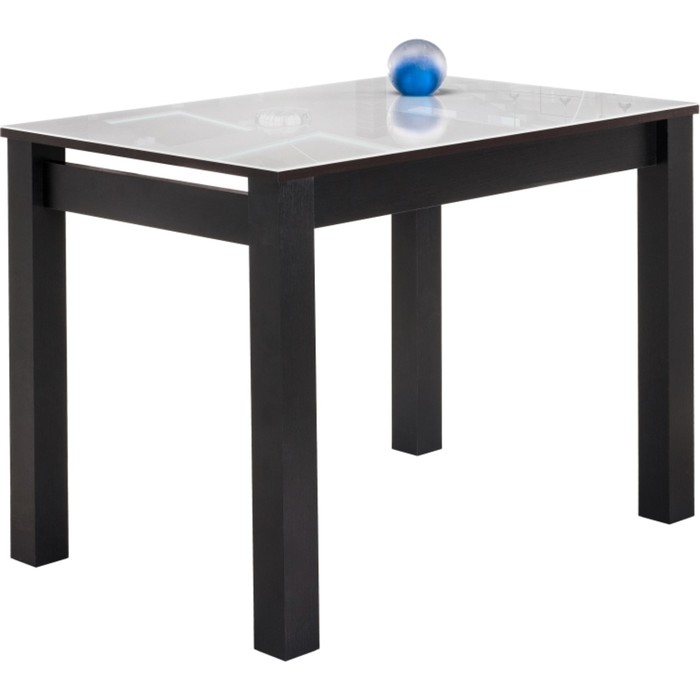 Стол стеклянный Раймунд МДФ, венге/белый 70x100x77 см