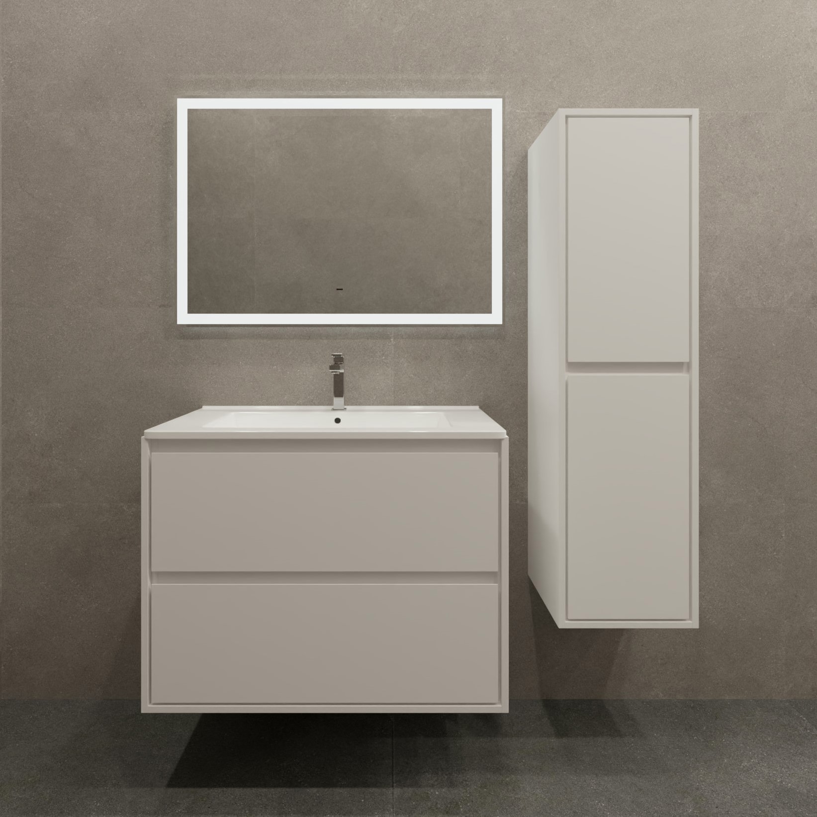 Тумба под накладную раковину KONSENSA МОККА 2.0 85.2x63.5 раковина Kirovit Оскар шкаф-пенал цвет корпуса белый