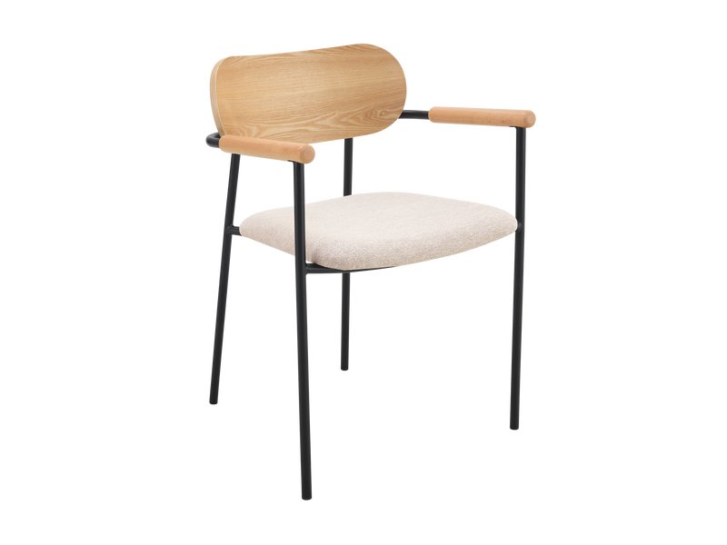 Стул Кайден Рогожка Бежевый/Черный