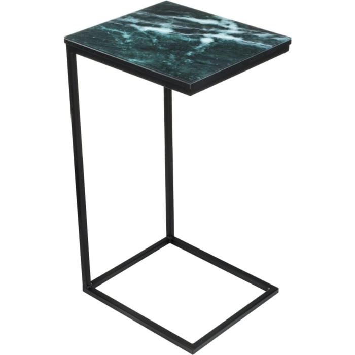 Журнальный стол Геркулес металл, малахит/черный 30x34x62 см