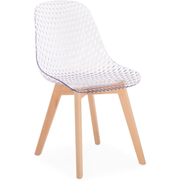 Пластиковый стул Vart массив бука/пластик, натуральный/прозрачный 47x53x81 см