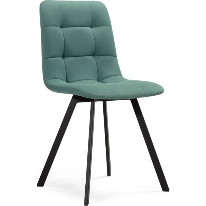 Стул на металлокаркасе Чилли металл/велюр, черный/зеленый 43,5x50x87,5 см