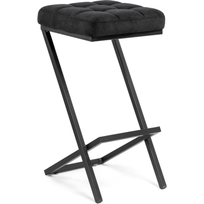 Стул барный Амаури металл/велюр, черный/черный 35x36x64 см