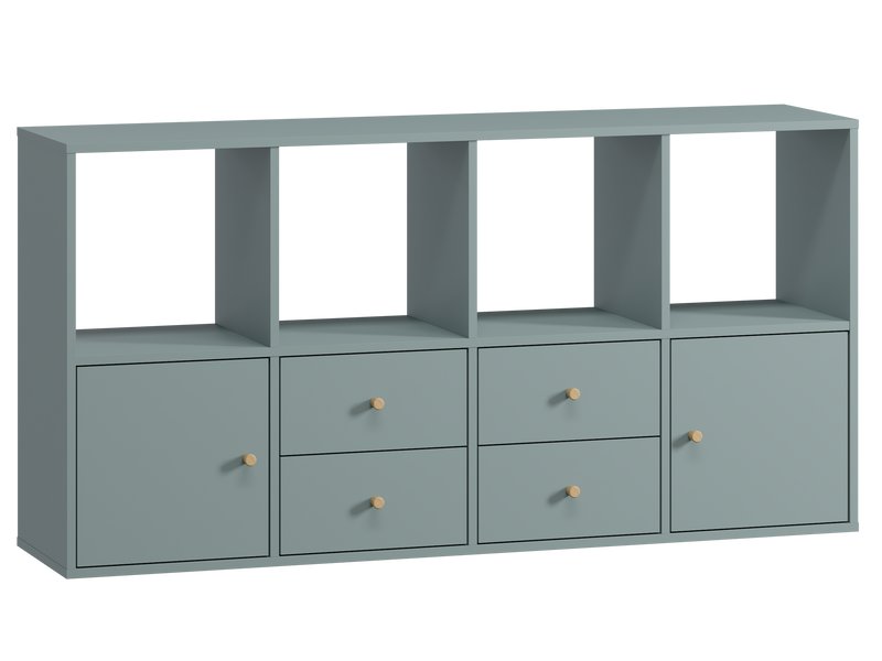 Стеллаж Кейн 2-149x75 Серо-зеленый