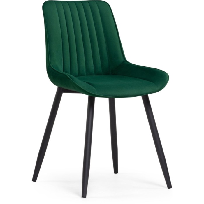 Стул на металлокаркасе Седа металл/велюр, черный/зеленый 50x56x82 см