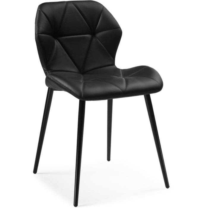 Стул на металлокаркасе Вальд металл/экокожа, черный/черный 46x52x75 см