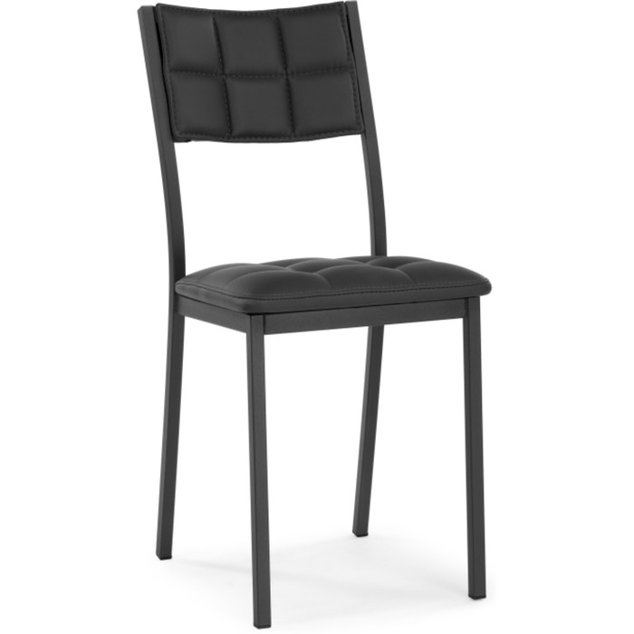 Стул на металлокаркасе Бекал металл/экокожа, черный/черный 39x51x84 см