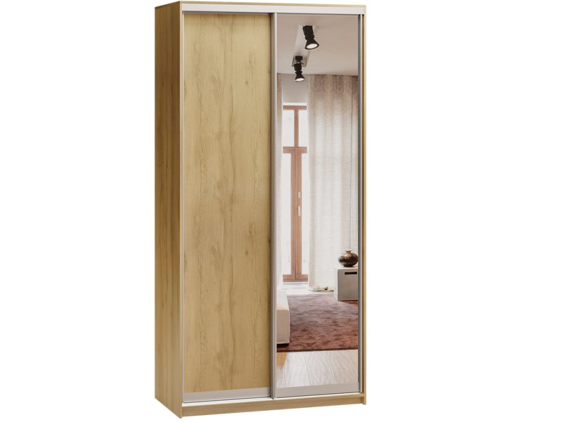 Шкаф-купе Байкал 2-100x220 Дуб Золотистый с зеркалом