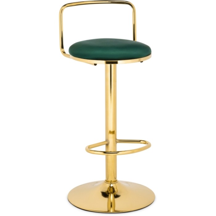Стул барный Lusia металл/велюр, золотой/зеленый 38x40x84 см