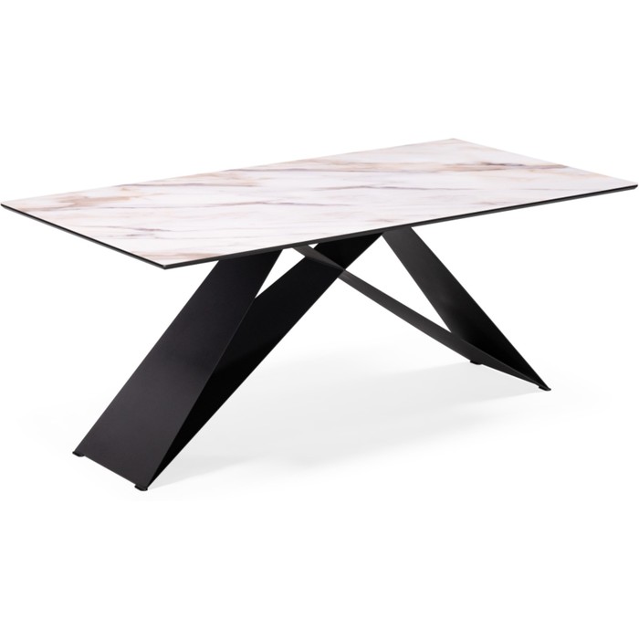 Стол стеклянный Ноттингем оптивайт металл, черный 180х90х74 см