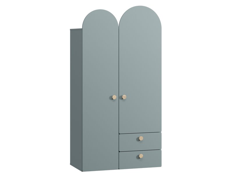 Шкаф детский Арчи 2-100x196 Серо-зеленый