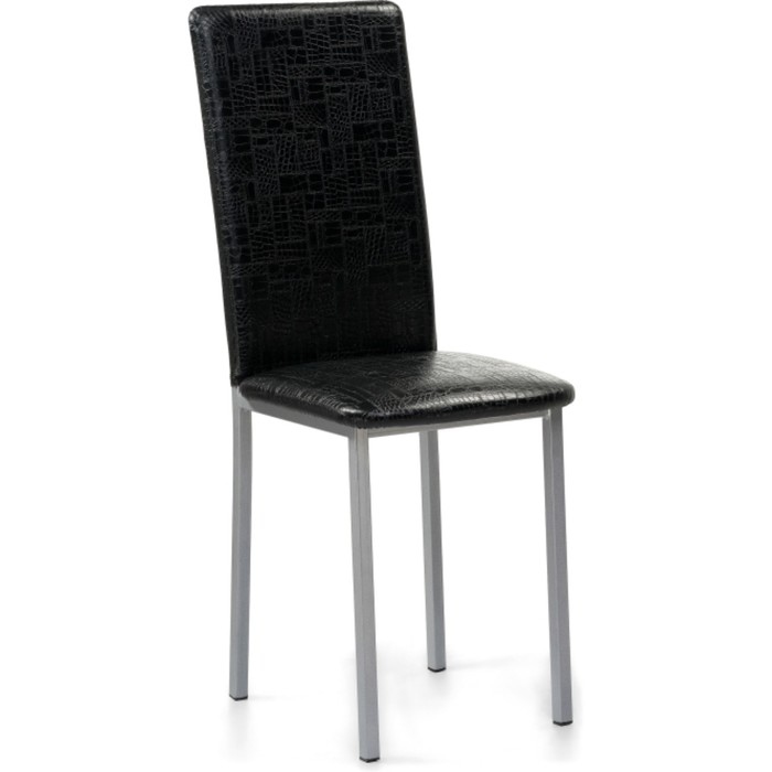 Стул на металлокаркасе Bozanak металл/экокожа, серый/черный 37x50x94 см