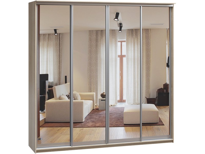 Шкаф-купе Байкал 4-260x240 Дуб Сонома 4 зеркала