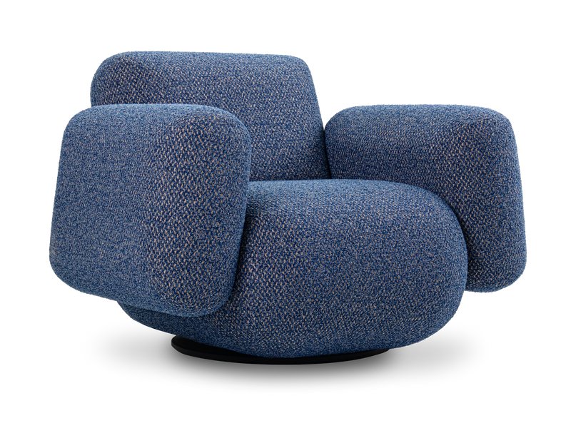 Кресло поворотное Я не минималист Букле Синий