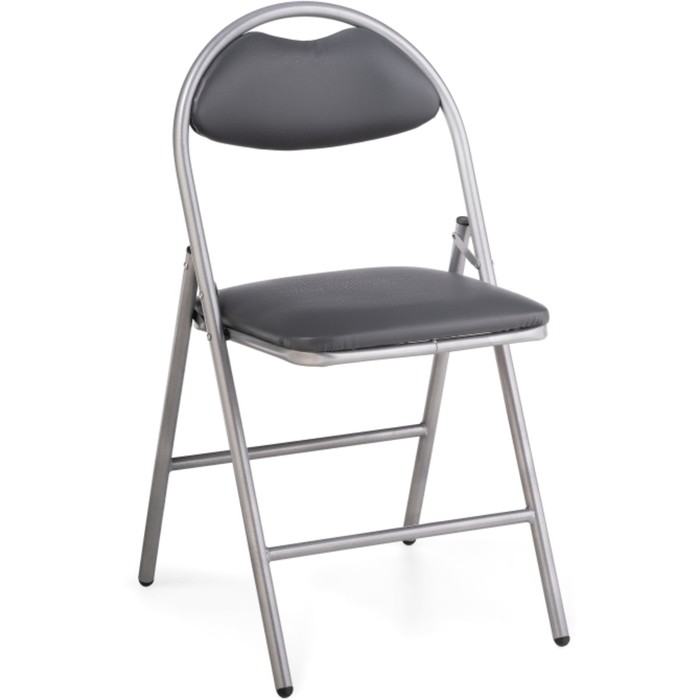 Стул на металлокаркасе Gikat металл/экокожа, серый/серый 45x43x82 см