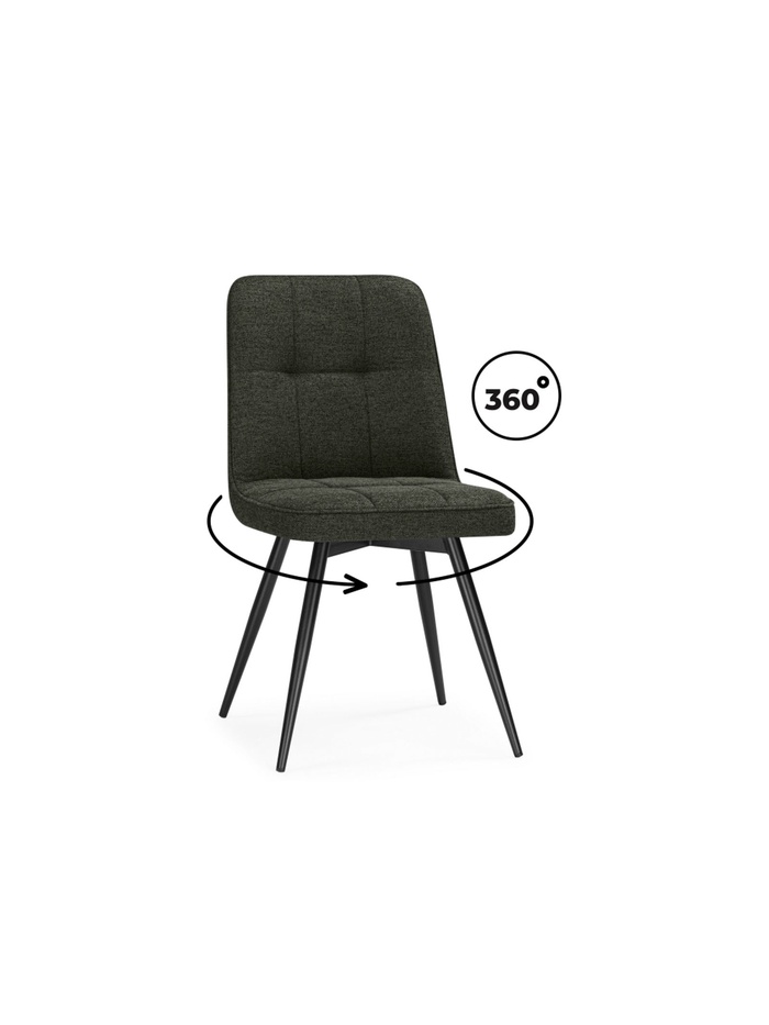 Стул на металлокаркасе Texas 4 поворотный темно-зеленый / черный