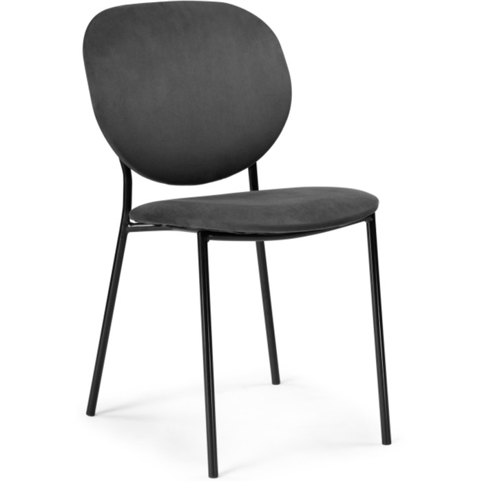 Стул на металлокаркасе Саранда металл/велюр, черный/серый 45x60x81 см