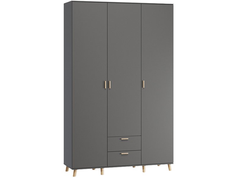Распашной шкаф Пронто 3-130x210 Графитовый