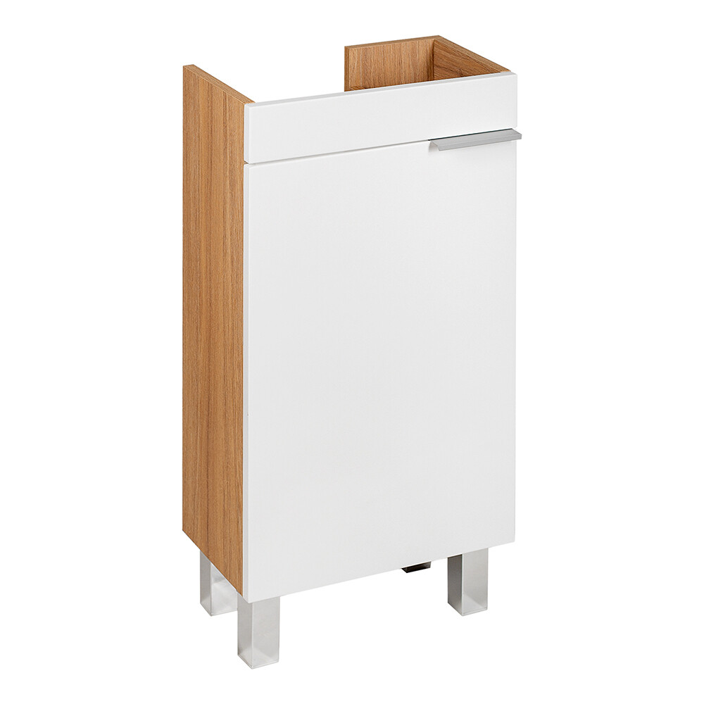 Тумба под раковину АСБ-Мебель Альба 40 см напольная белая/дуб янтарный (11676)