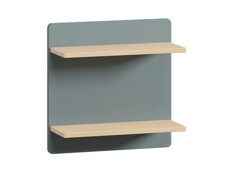 Полка Арчи 2-45x45 Серо-зеленый/Береза