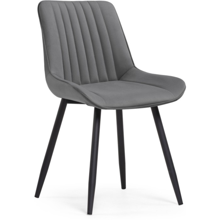 Стул на металлокаркасе Седа металл/велюр, черный/темно-серый 50,5x57x83 см