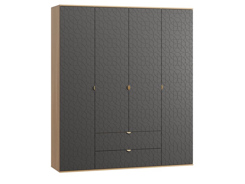 Распашной шкаф Монблан 4-185x215 Ритм Графитовый