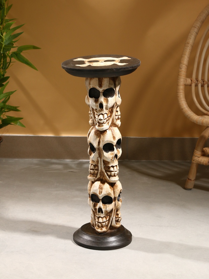 Табурет «Черепушки», 25×25×55.5 см, дерево