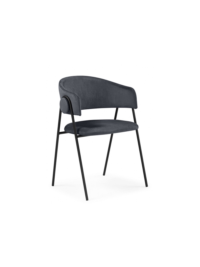 Стул на металлокаркасе Криспиан темно-серый / черный