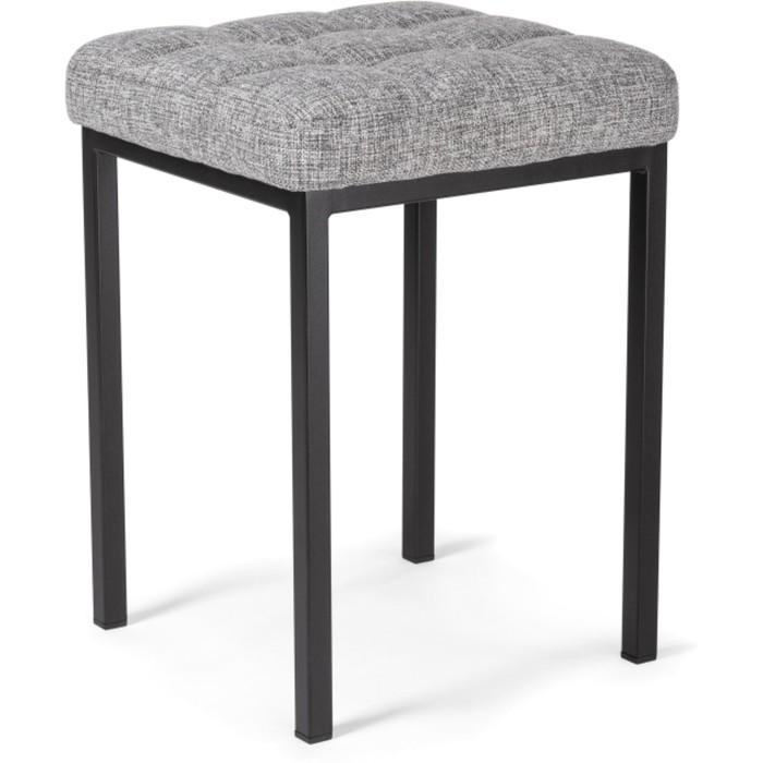 Табурет Байя металл/ткань, черный/серый 35x35x45 см