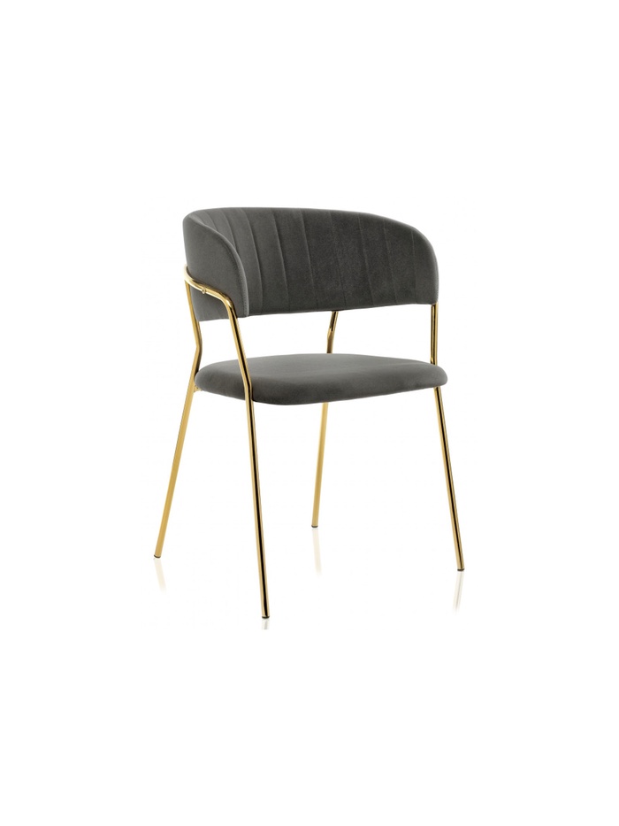 Стул на металлокаркасе Kamelia темно-серый / золотой