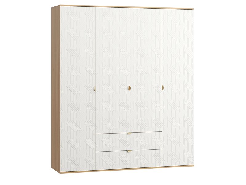 Распашной шкаф Монблан 4-185x215 Косы Белый