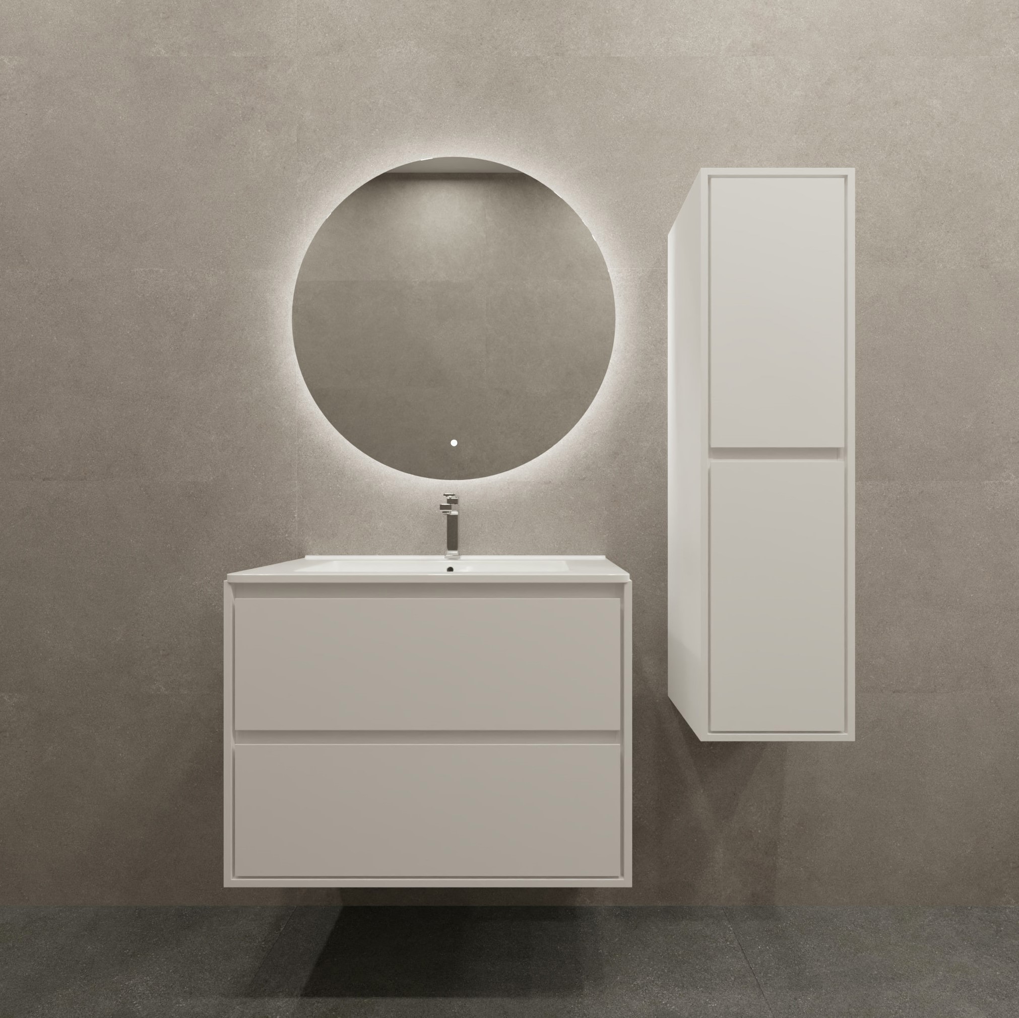 Тумба под накладную раковину KONSENSA МОККА 2.0 64.6x63.5 раковина Kirovit Оскар шкаф-пенал цвет корпуса белый