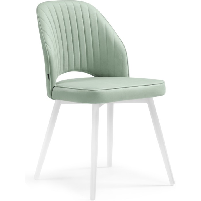 Стул на металлокаркасе Брейния velutto 14 металл/велюр, белый/зеленый 48x60x83 см