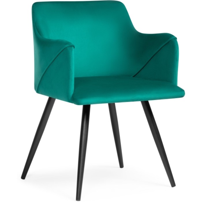 Стул на металлокаркасе Эджелл металл/ткань, черный/зеленый 53x53x86 см