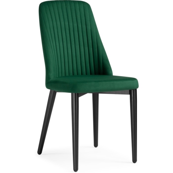 Стул на металлокаркасе Фена R металл/велюр, черный/зеленый 46x56x91 см