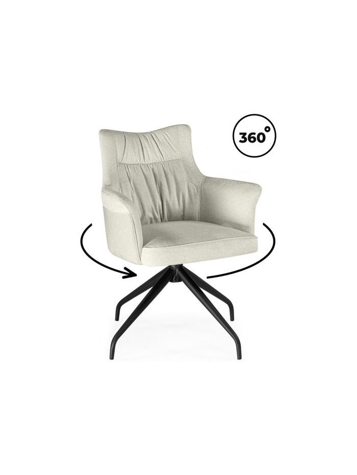 Стул на металлокаркасе Kaser 360 крутящийся ivory / black