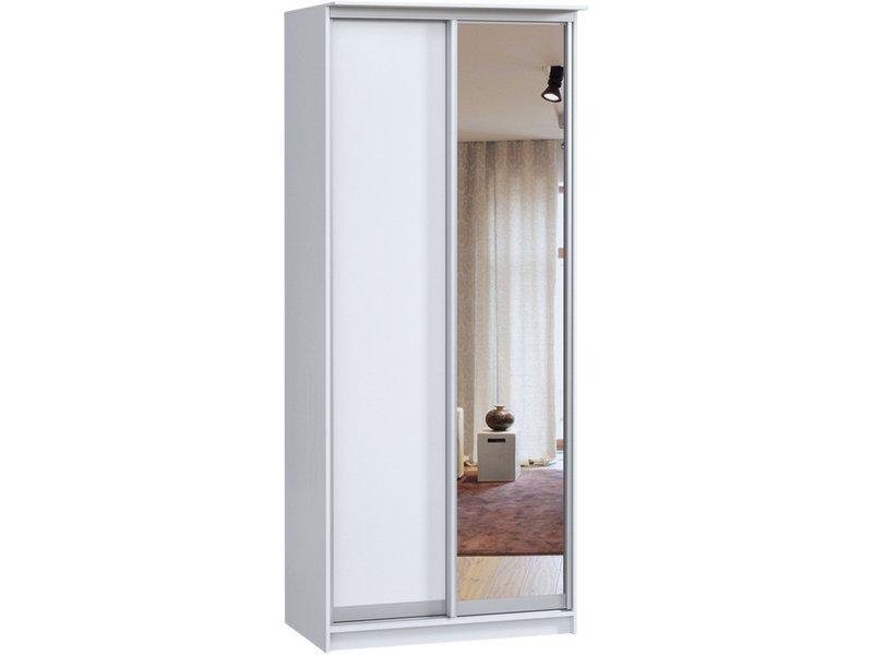 Шкаф-купе Байкал 2-100x240 Белый с зеркалом