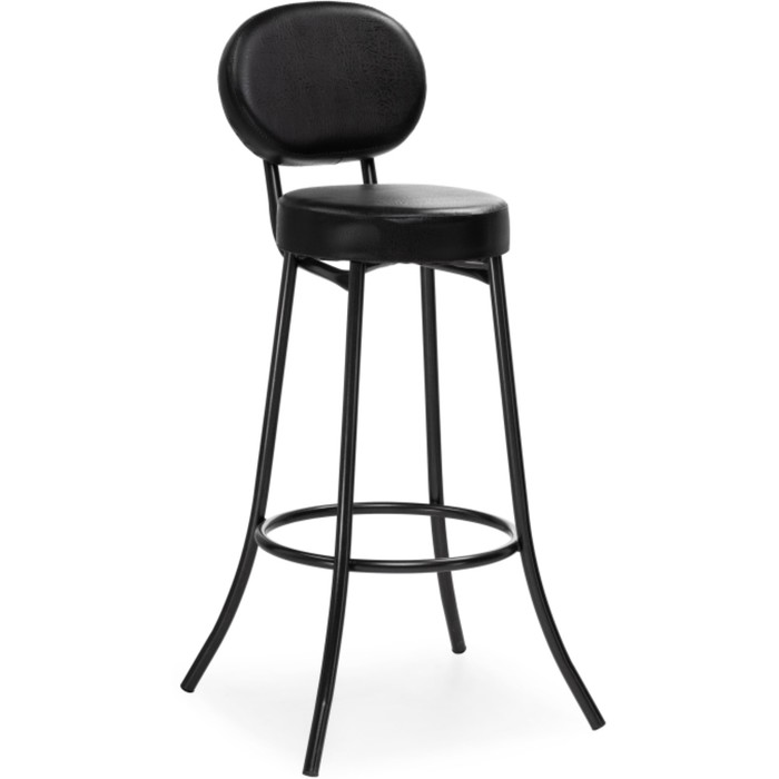 Стул барный Satearant металл/экокожа, черный/черный 34,5x46x103 см