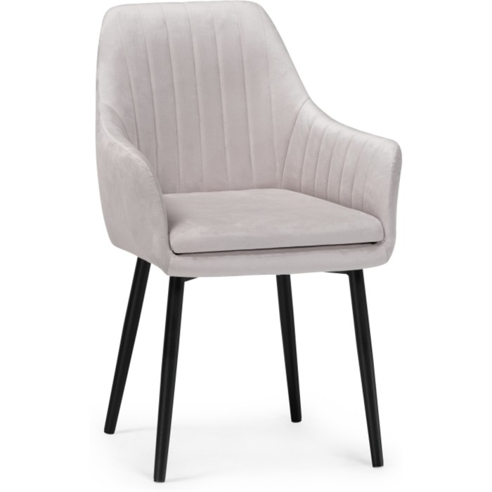 Стул на металлокаркасе Райнер MR -28 металл/велюр, черный/серый 57x57x86 см