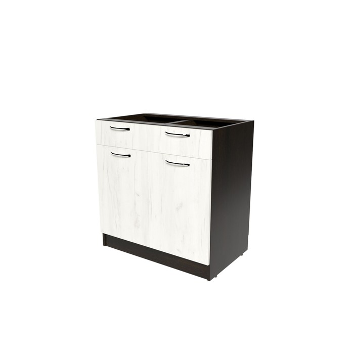 Стол рабочий «Лоретта», 2 дверцы, 2 ящика, 800×450×820 мм, цвет венге/дуб грей