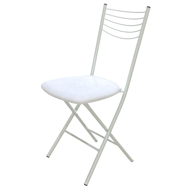 стул складной СИГМА 535х405х850мм искуственная кожа/металл белый