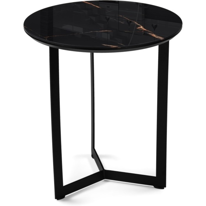 Журнальный стол Роб D-450 обсидиан/черный металл 45x45x50 см