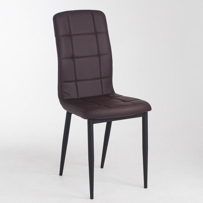 Стул для кухни «Клик Мебель. Квадро», искусственная кожа, цвет чёрный/AERO венге