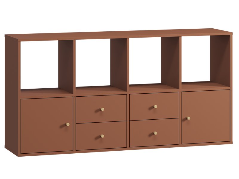 Стеллаж Кейн 2-149x75 Терракотовый